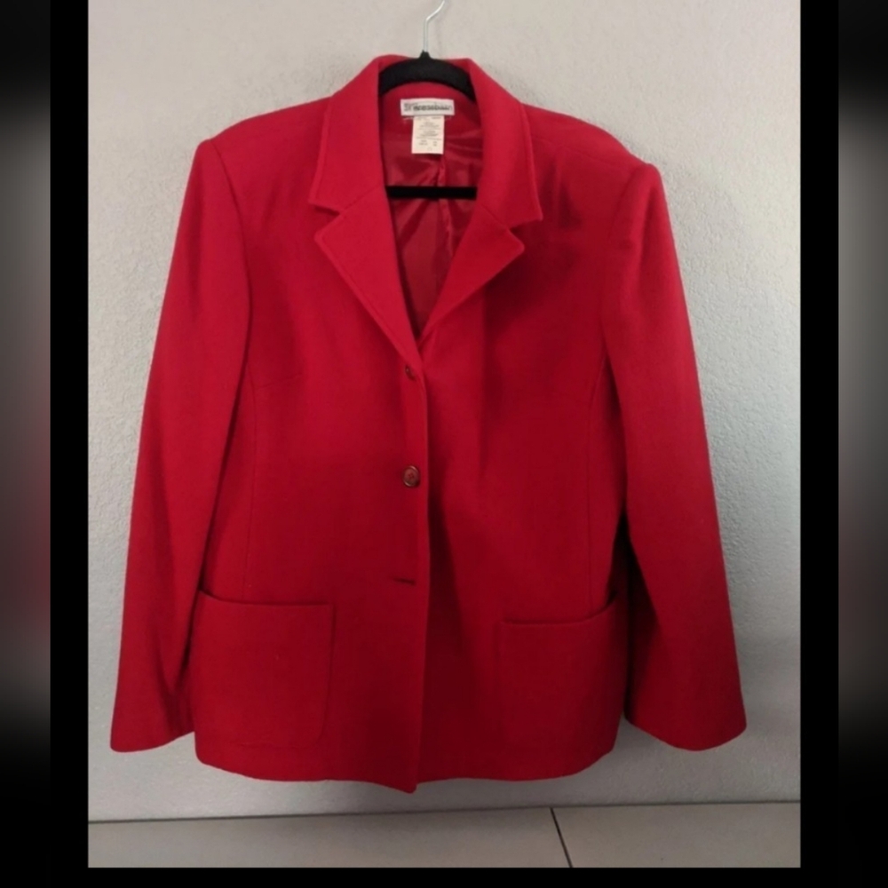Women's Retro Vintage Red Coat Suit Blazer Businesscasual Romantic Party